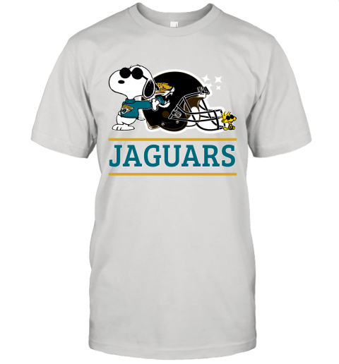 The Jacksonville Jaguars Joe Cool And Woodstock Snoopy Mashup Unisex Jersey Tee