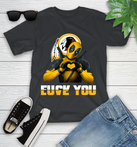 NHL Washington Redskins Deadpool Love You Fuck You Football Sports Youth T-Shirt