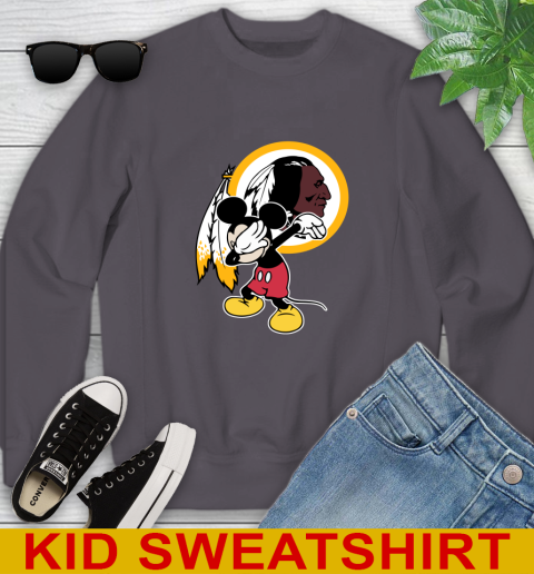Washington Redskins NFL Football Dabbing Mickey Disney Sports Youth Sweatshirt 6