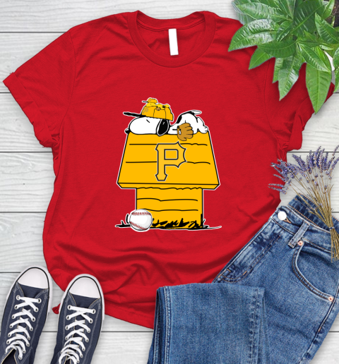 MLB Pittsburgh Pirates Snoopy Woodstock The Peanuts Movie Baseball T Shirt Women's T-Shirt 9