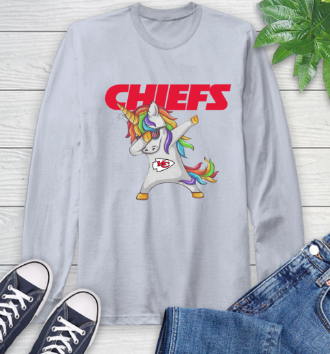 Kansas City Chiefs NFL Football Funny Unicorn Dabbing Sports Long Sleeve T-Shirt 6