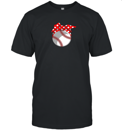 Baseball Sport Mom Red Polka Dot Bandana Unisex Jersey Tee