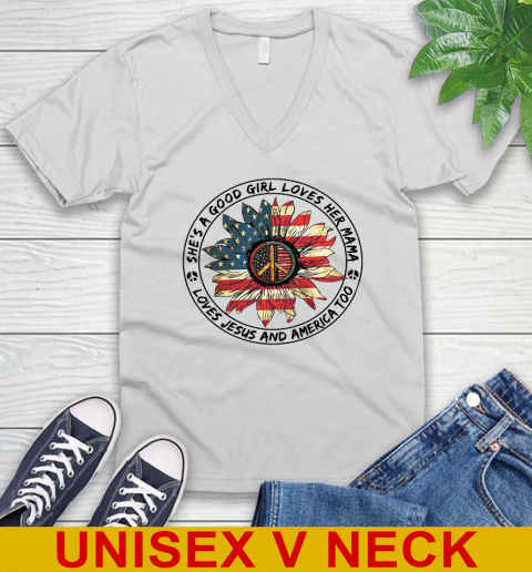 America sunflower she's a good girl loves her mama shirt 43