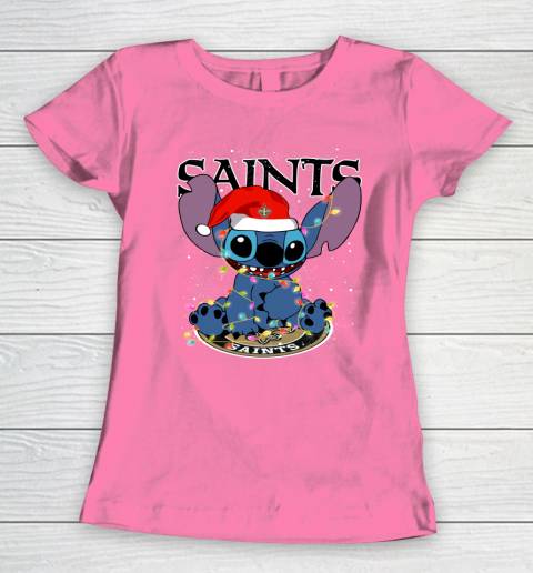 New Orleans Saints NFL Football noel stitch Christmas Women's T-Shirt 9