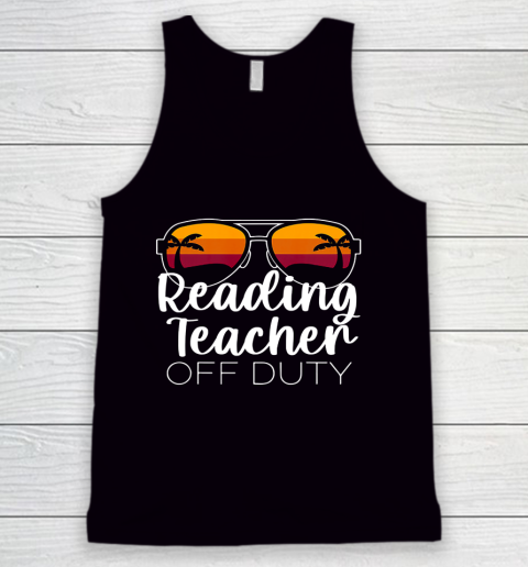 Reading Teacher Off Duty Sunglasses Beach Sunset Tank Top