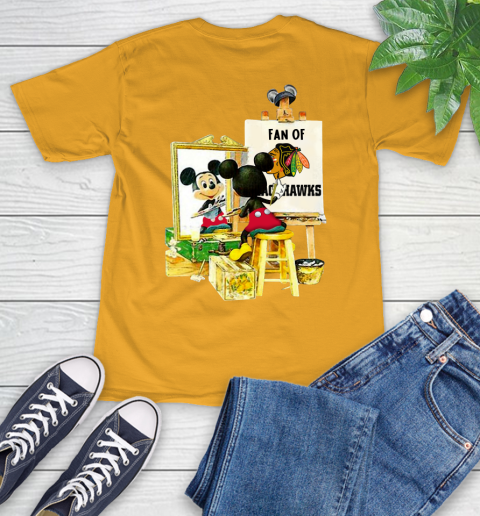 NHL Hockey Chicago Blackhawks Mickey Drawing Shirt 2