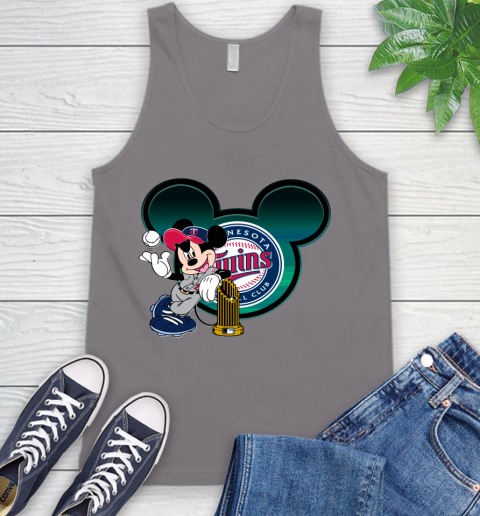 MLB Minnesota Twins The Commissioner's Trophy Mickey Mouse Disney Tank Top 7