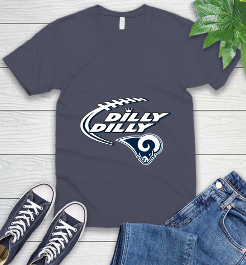 NFL Los Angeles Rams Dilly Dilly Football Sports V-Neck T-Shirt 9