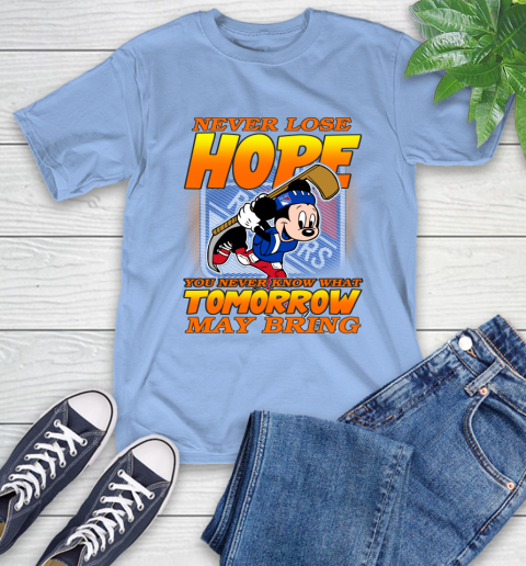 New York Rangers NHL Hockey ootball Mickey Disney Never Lose Hope T-Shirt 12