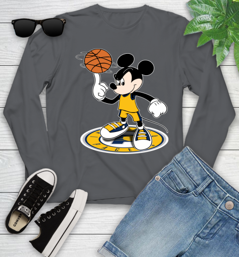 NBA Basketball Indiana Pacers Cheerful Mickey Disney Shirt Youth Long Sleeve 8