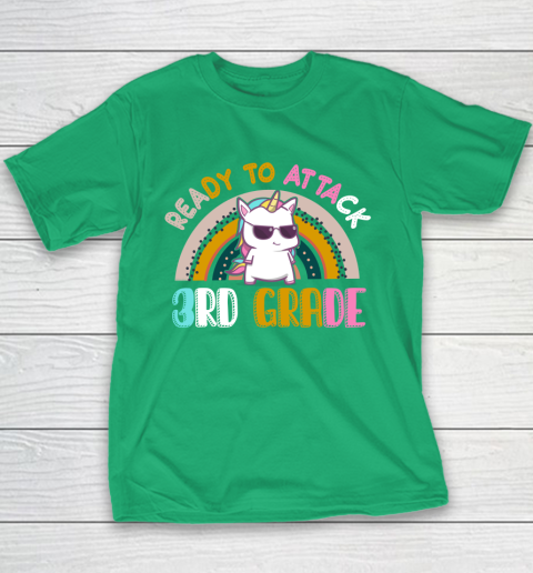 Back to school shirt Ready To Attack 3rd grade Unicorn Youth T-Shirt 3