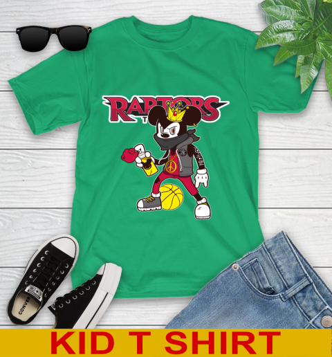 Toronto Raptors NBA Basketball Mickey Peace Sign Sports Youth T-Shirt 6