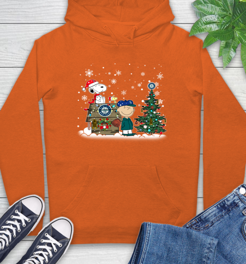MLB Seattle Mariners Snoopy Charlie Brown Christmas Baseball Commissioner's Trophy Hoodie - Image 5