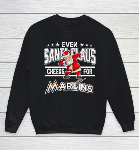 Miami Marlins Even Santa Claus Cheers For Christmas MLB Youth Sweatshirt