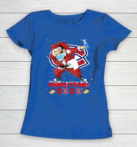 Montreal Canadiens Funny Santa Claus Dabbing Christmas 2020 NHL Women's T-Shirt 8
