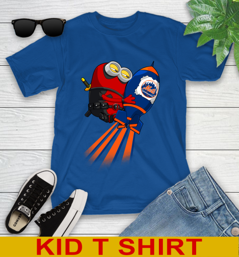 MLB Baseball New York Mets Deadpool Minion Marvel Shirt Youth T-Shirt 10