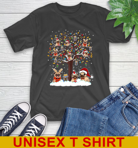 Pug dog pet lover light christmas tree shirt