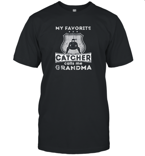 Womens Favorite Baseball Player Catcher Grandma Funny Unisex Jersey Tee