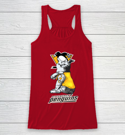 NHL My Cat Loves Pittsburgh Penguins Hockey Racerback Tank 4