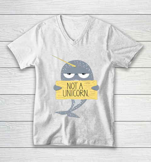 Not A Unicorn Cute Funny Narwhal Graphic V-Neck T-Shirt 2