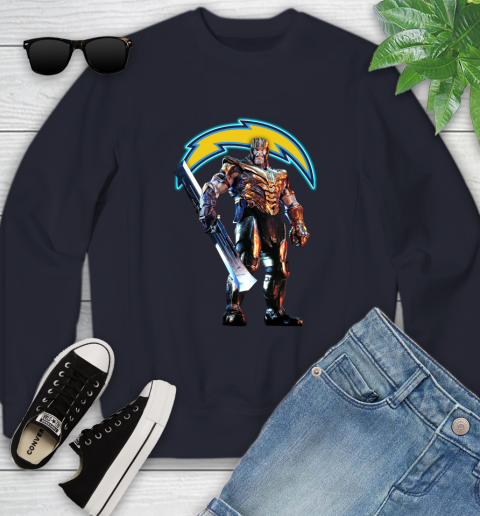NFL Thanos Gauntlet Avengers Endgame Football San Diego Chargers Youth Sweatshirt 3