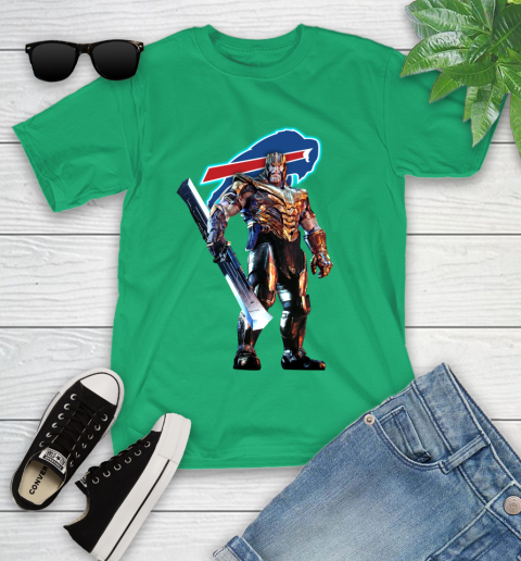 NFL Thanos Gauntlet Avengers Endgame Football Buffalo Bills Youth T-Shirt 6