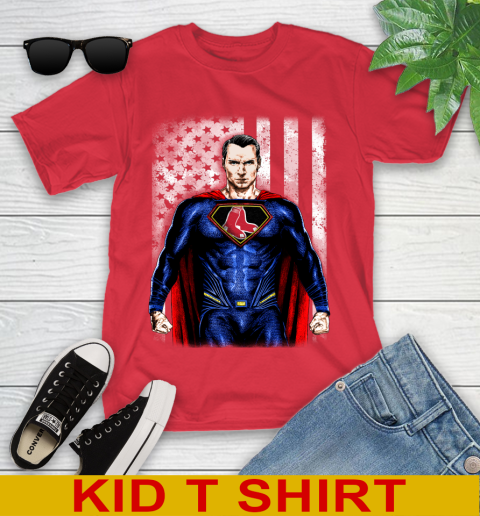 MLB Baseball Boston Red Sox Superman DC Shirt Youth T-Shirt