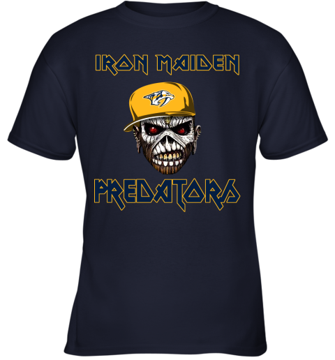 NHL Nashville Predators Iron Maiden Rock Band Music Hockey Sports GFyJ6Z4M0Xm youth t shirt 26 95 151514 front navy