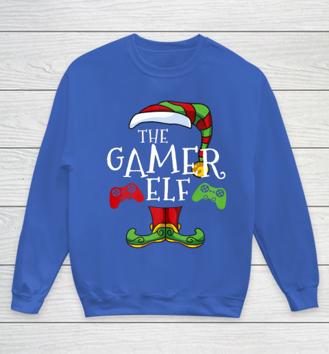 Gamer Elf Family Matching Christmas Funny Gaming Pajama Youth Sweatshirt 6