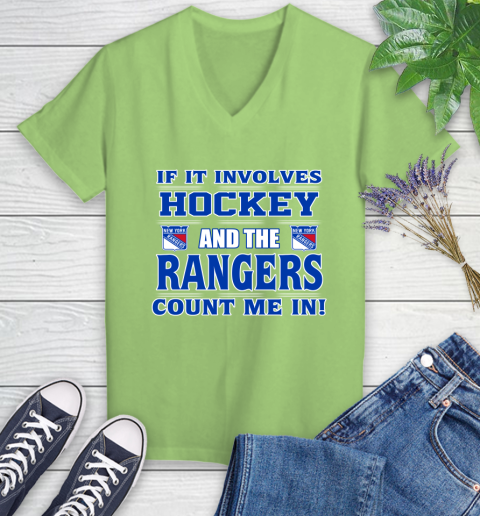 NHL If It Involves Hockey And The New York Rangers Count Me In Sports Women's V-Neck T-Shirt 11
