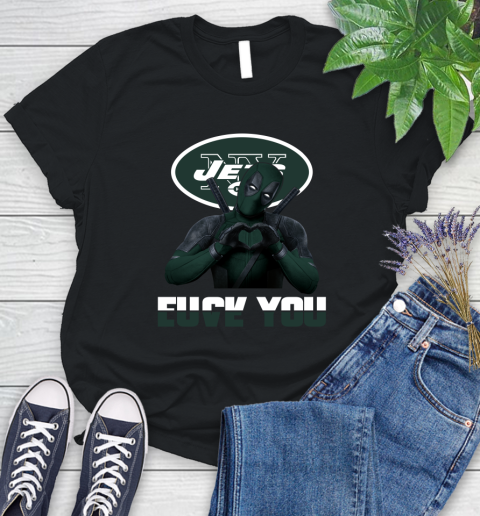 NHL New York Jets Deadpool Love You Fuck You Football Sports Women's T-Shirt