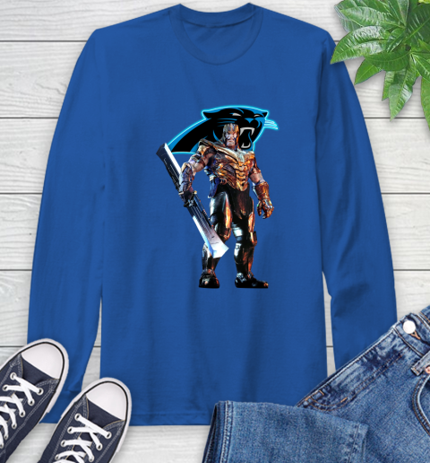 NFL Thanos Gauntlet Avengers Endgame Football Carolina Panthers Long Sleeve T-Shirt 9