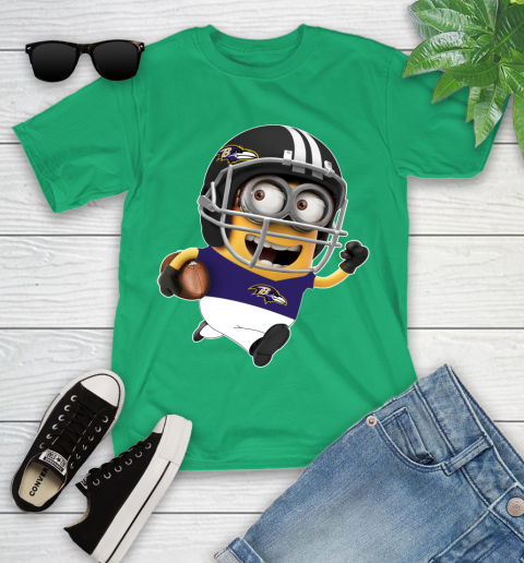 NFL Baltimore Ravens Minions Disney Football Sports Youth T-Shirt 6
