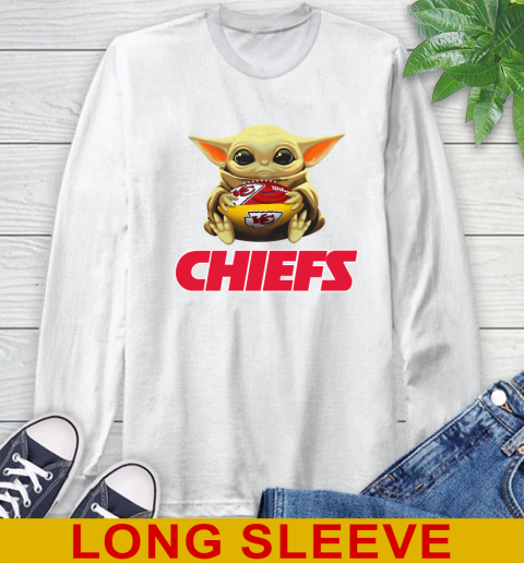 NFL Football Kansas City Chiefs Baby Yoda Star Wars Shirt Long Sleeve T-Shirt