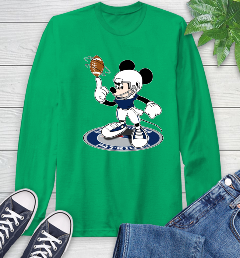 NFL Football New England Patriots Cheerful Mickey Disney Shirt Long Sleeve T-Shirt 8