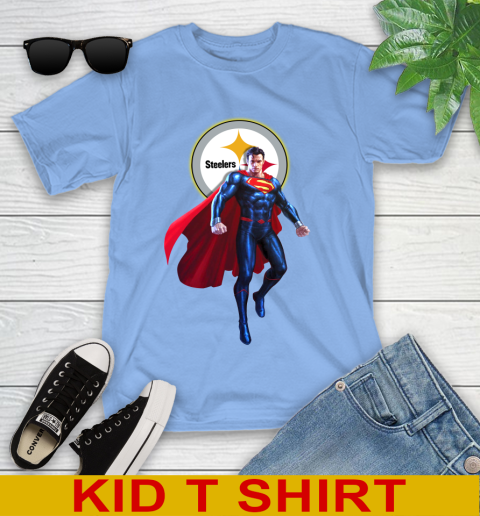 NFL Superman DC Sports Football Pittsburgh Steelers Youth T-Shirt 11