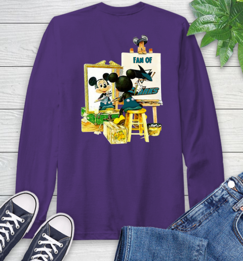 NHL Hockey San Jose Sharks Mickey Drawing Shirt 58