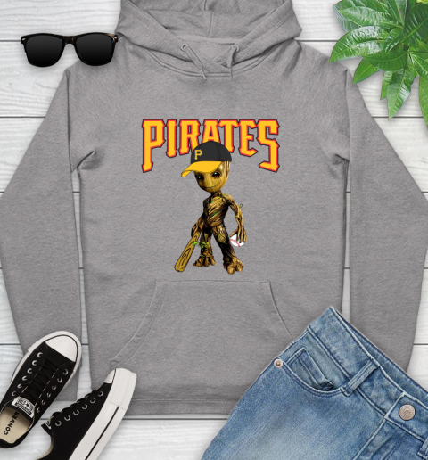 MLB Pittsburgh Pirates Groot Guardians Of The Galaxy Baseball Youth Hoodie 6