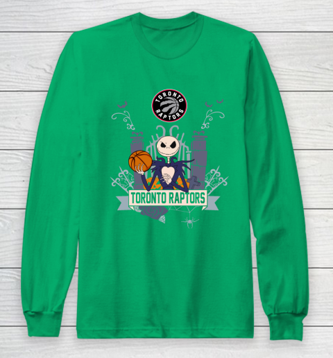 NBA Toronto Raptors Basketball Jack Skellington Halloween Long Sleeve T-Shirt 4