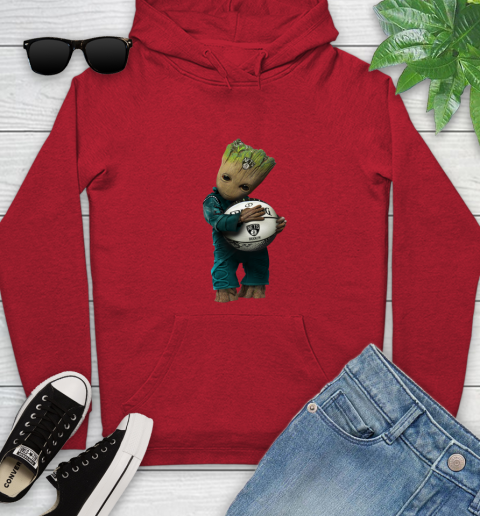 NBA Groot Guardians Of The Galaxy Basketball Sports Brooklyn Nets Youth Hoodie 11