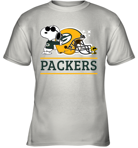 The Green Bay Packers Joe Cool And Woodstock Snoopy Mashup Youth T-Shirt