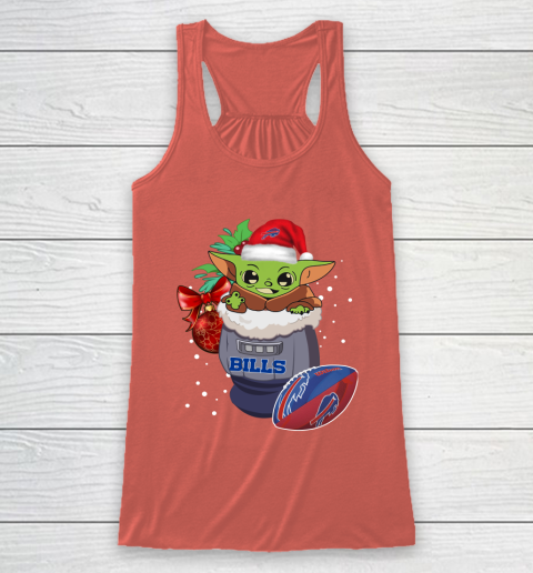 Buffalo Bills Christmas Baby Yoda Star Wars Funny Happy NFL Racerback Tank 4