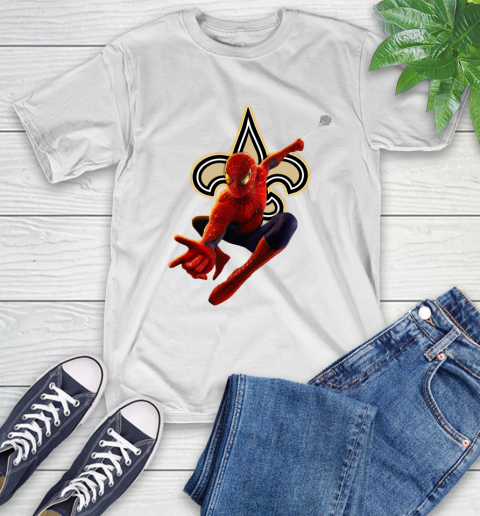 NFL Spider Man Avengers Endgame Football New Orleans Saints T-Shirt