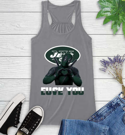 NHL New York Jets Deadpool Love You Fuck You Football Sports Racerback Tank 4