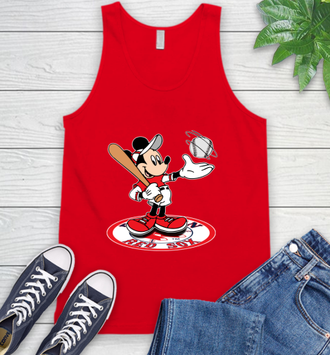 MLB Baseball Boston Red Sox Cheerful Mickey Disney Shirt Tank Top 6