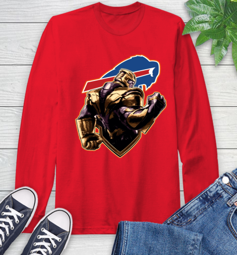 NFL Thanos Avengers Endgame Football Sports Buffalo Bills Long Sleeve T-Shirt 10