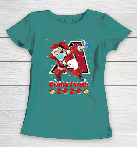 Arizona Diamondbacks Funny Santa Claus Dabbing Christmas 2020 MLB Women's T-Shirt 10