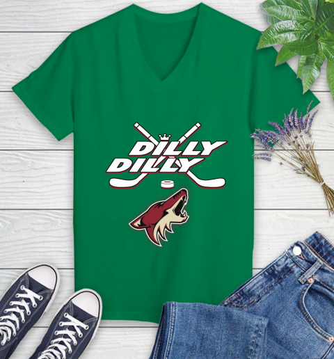 NHL Arizona Coyotes Dilly Dilly Hockey Sports Women's V-Neck T-Shirt 5