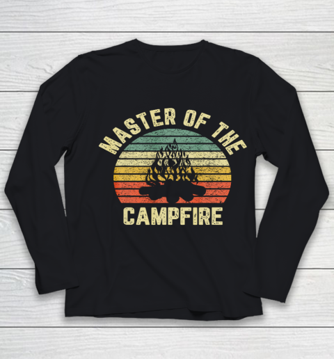 Master of the Campfire Camping Shirt Vintage Camper Youth Long Sleeve