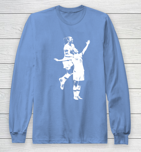 Megan Rapinoe and Alex Morgan Victory Pose  The White Stencil Long Sleeve T-Shirt 8